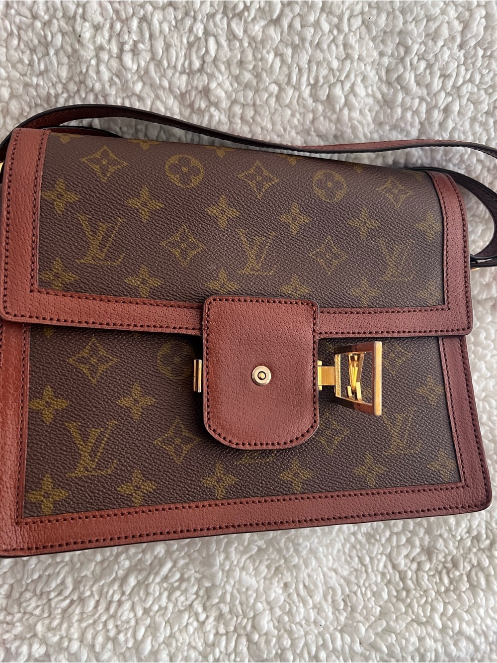 LOUIS VUITTON Sac Dauphine Shoulder Bag vintage Brown Monogram Canvas w/ COA - Picture 5 of 17